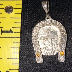 Handcrafted 925 Sterling Silver Spanish Reale Good Luck Horseshoe Pendant